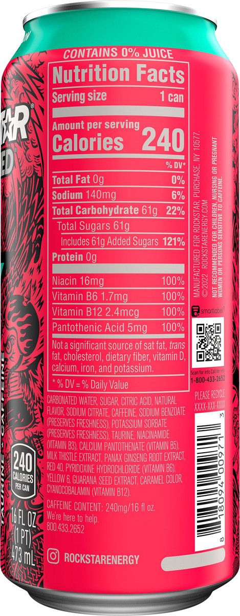 slide 3 of 5, Rockstar Energy Drink, Watermelon, 16 fl oz