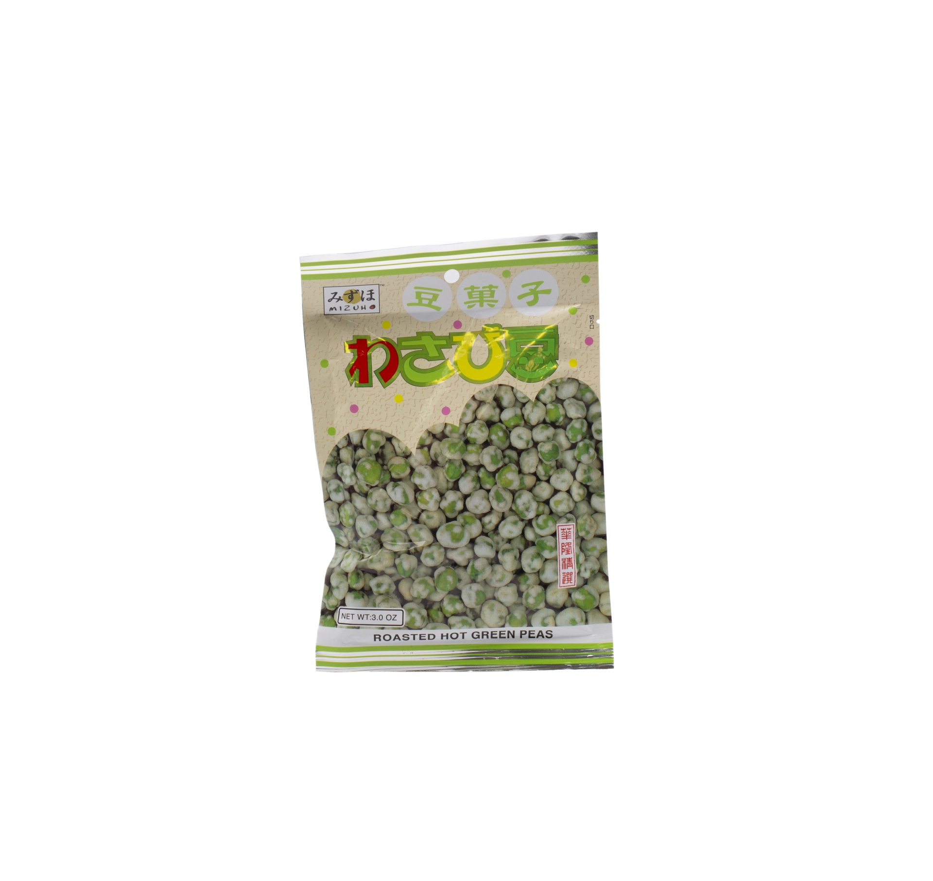 slide 1 of 1, Mizuho Roasted Hot Green Peas, 3 oz