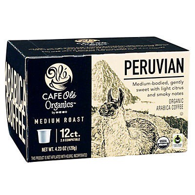 slide 1 of 1, H-E-B Cafe Ole Organics Peruvian Single Serve Coffee Cups - 12 ct, 12 ct