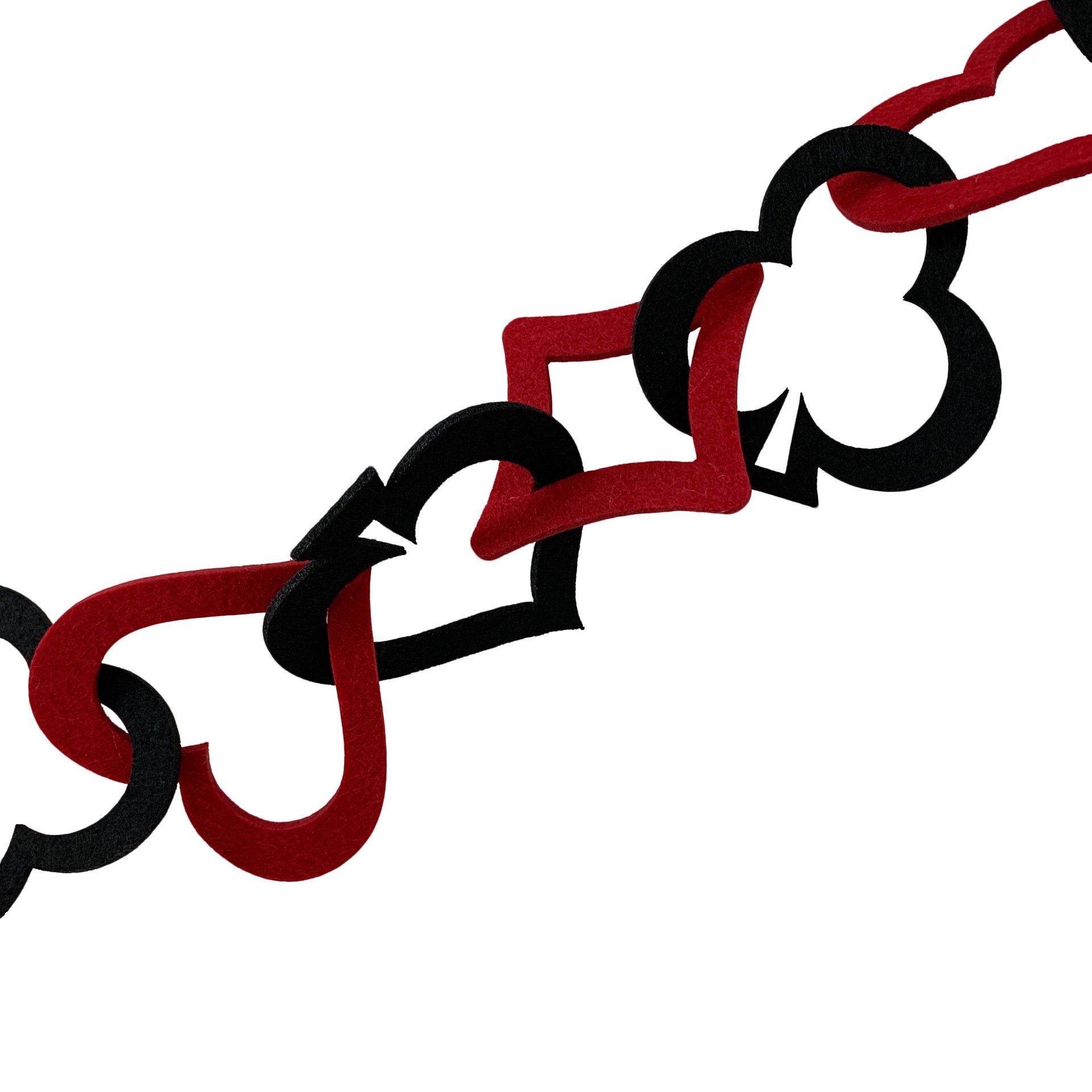 slide 2 of 2, 6ft. Red & Black Heart Garland By Ashland, 2 in x 2 in x 72 in