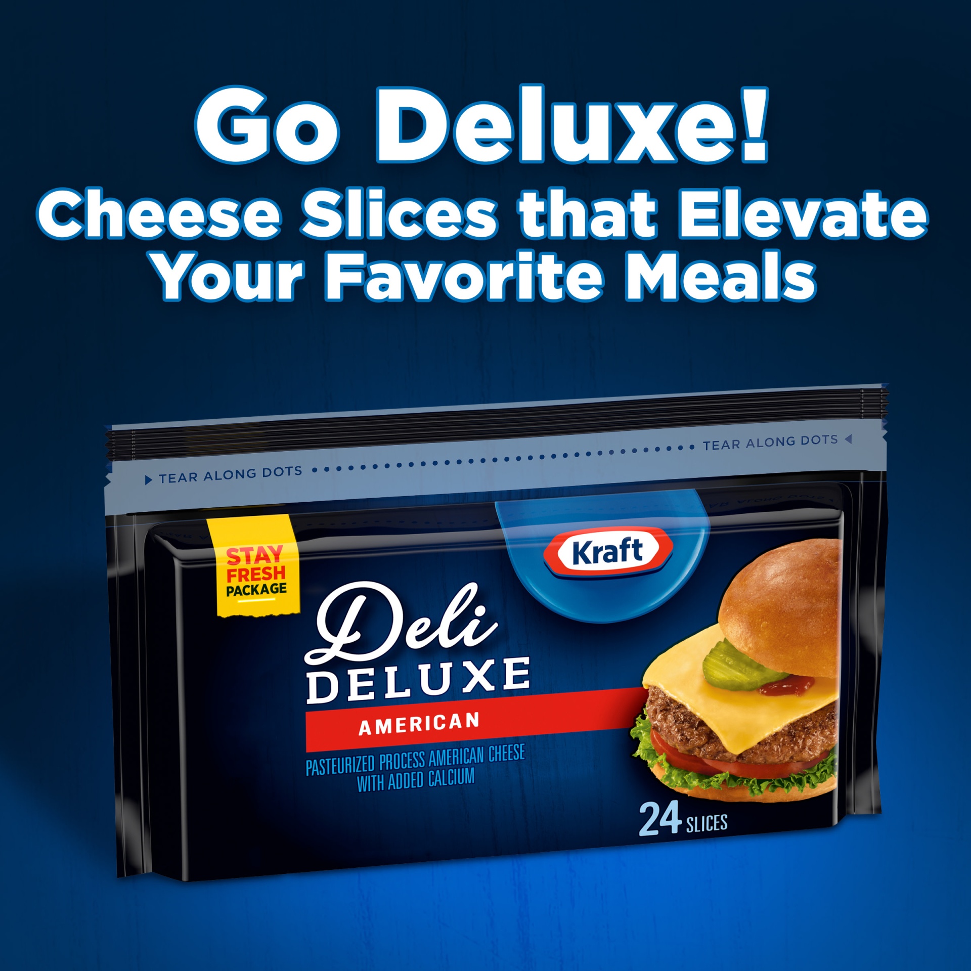 slide 5 of 7, Kraft Deli Deluxe American Cheese Slices, 16 oz