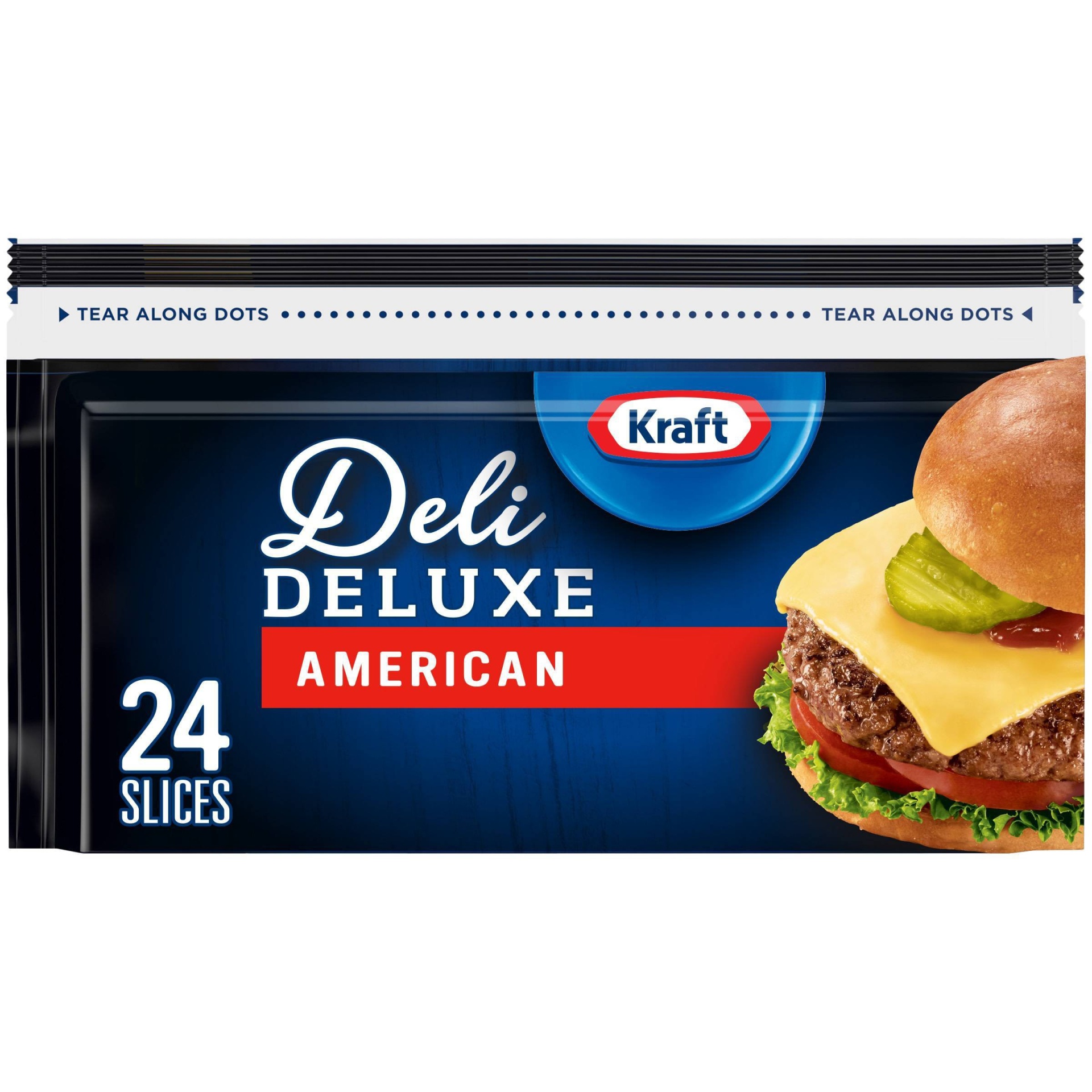 slide 1 of 12, Kraft Deli Deluxe American Cheese Slices, 16 oz