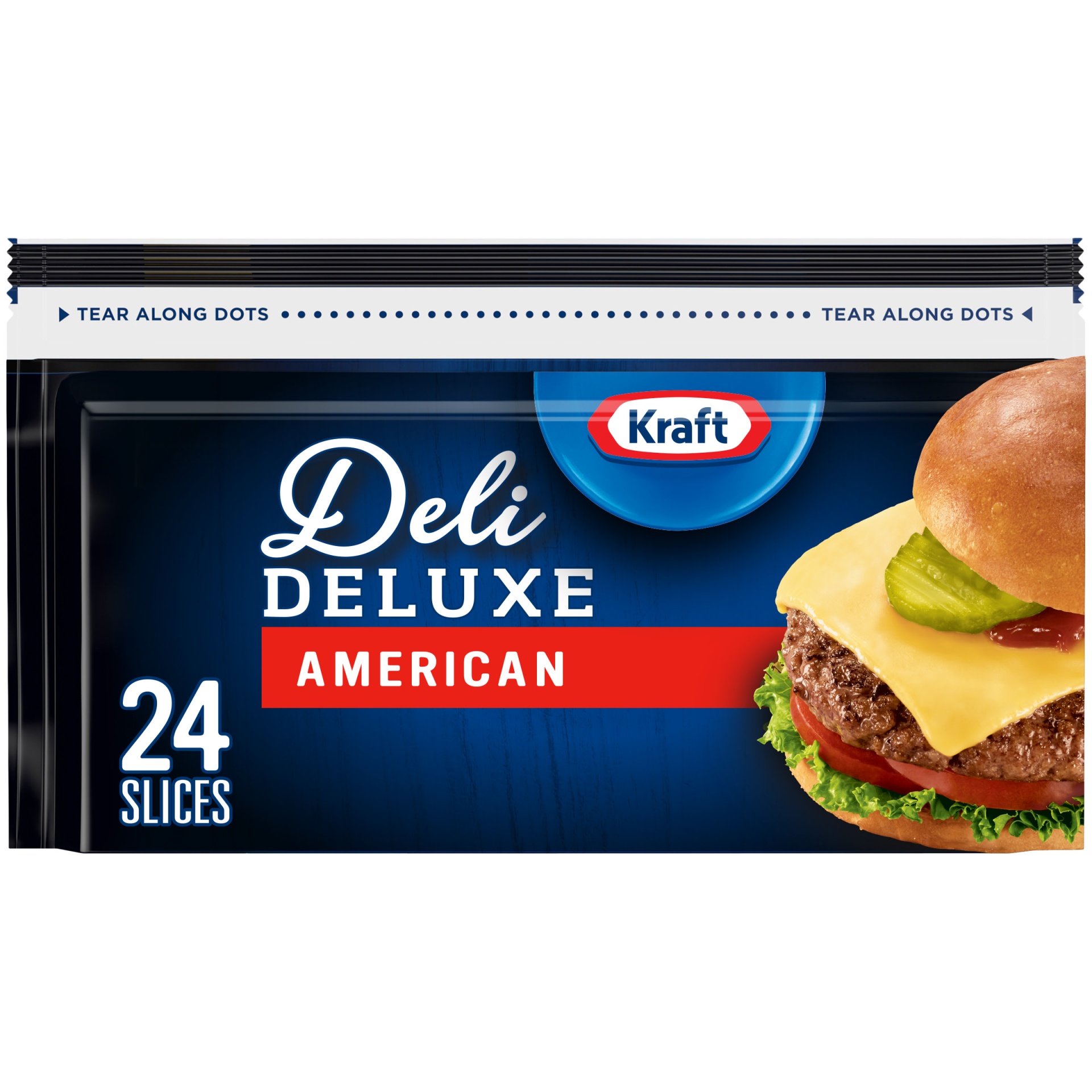 slide 1 of 7, Kraft Deli Deluxe American Cheese Slices, 16 oz