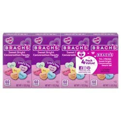 Brach's Valentine Sweet Bright Conversation Hearts 4/1.1 oz Paperboard Box