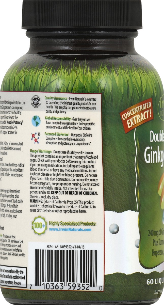 slide 6 of 8, Irwin Naturals Ginkgo Biloba 60 ea, 60 ct