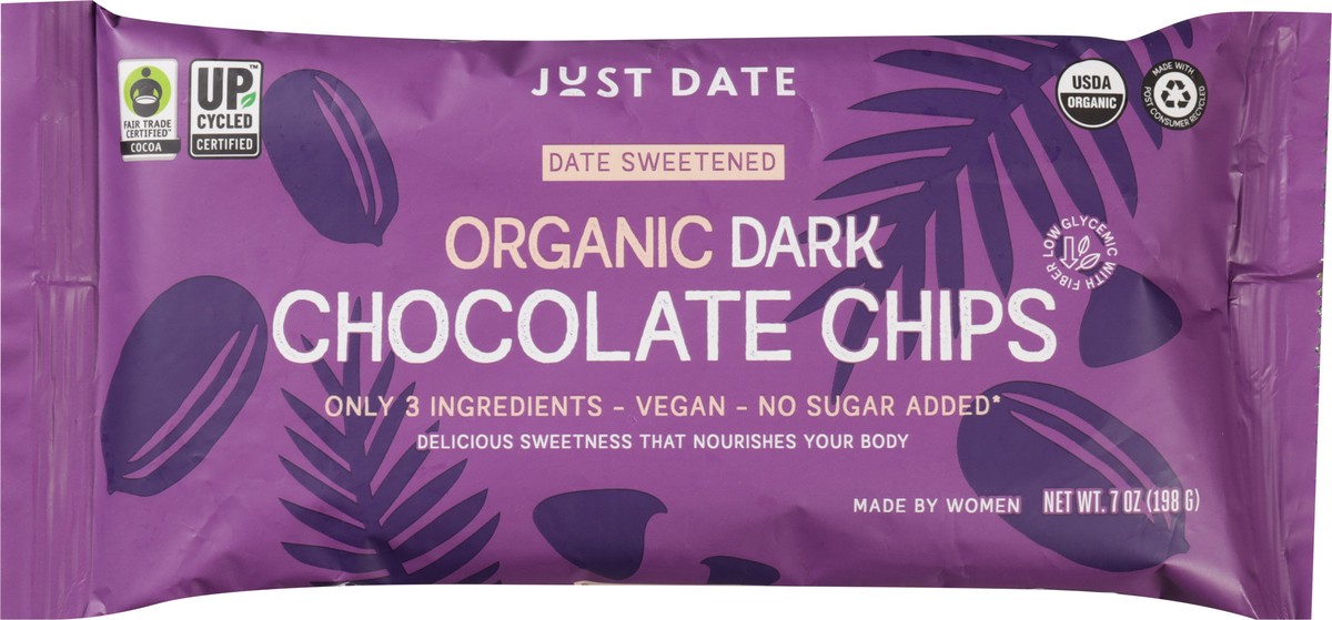 slide 11 of 14, Just Date Organic Dark Chocolate Chips 7 oz, 7 oz
