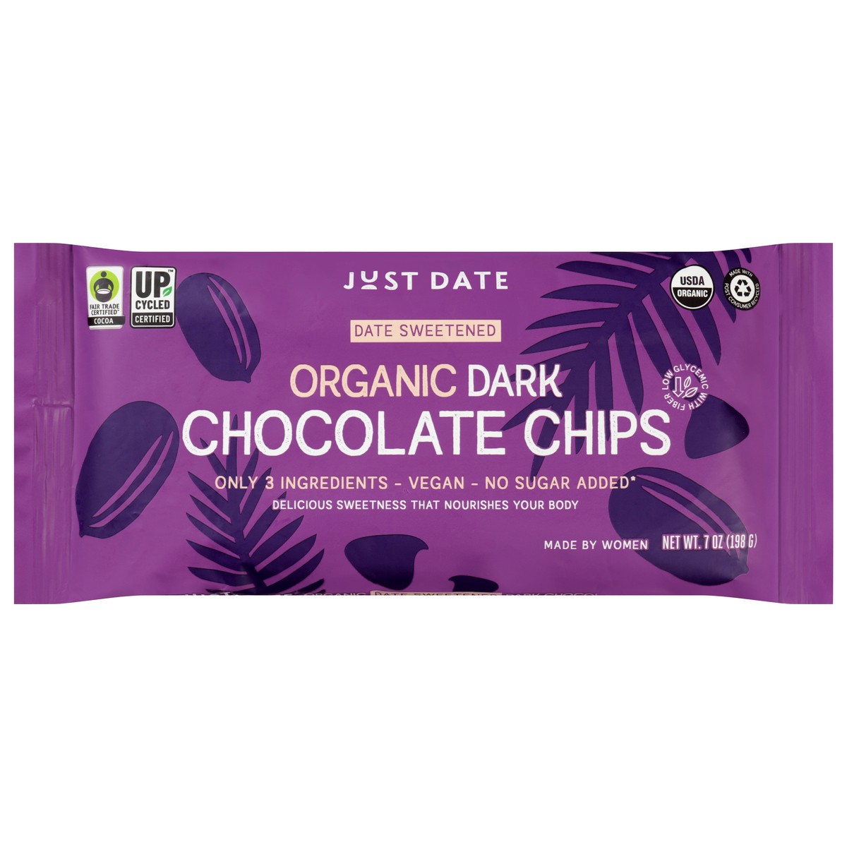 slide 1 of 14, Just Date Organic Dark Chocolate Chips 7 oz, 7 oz