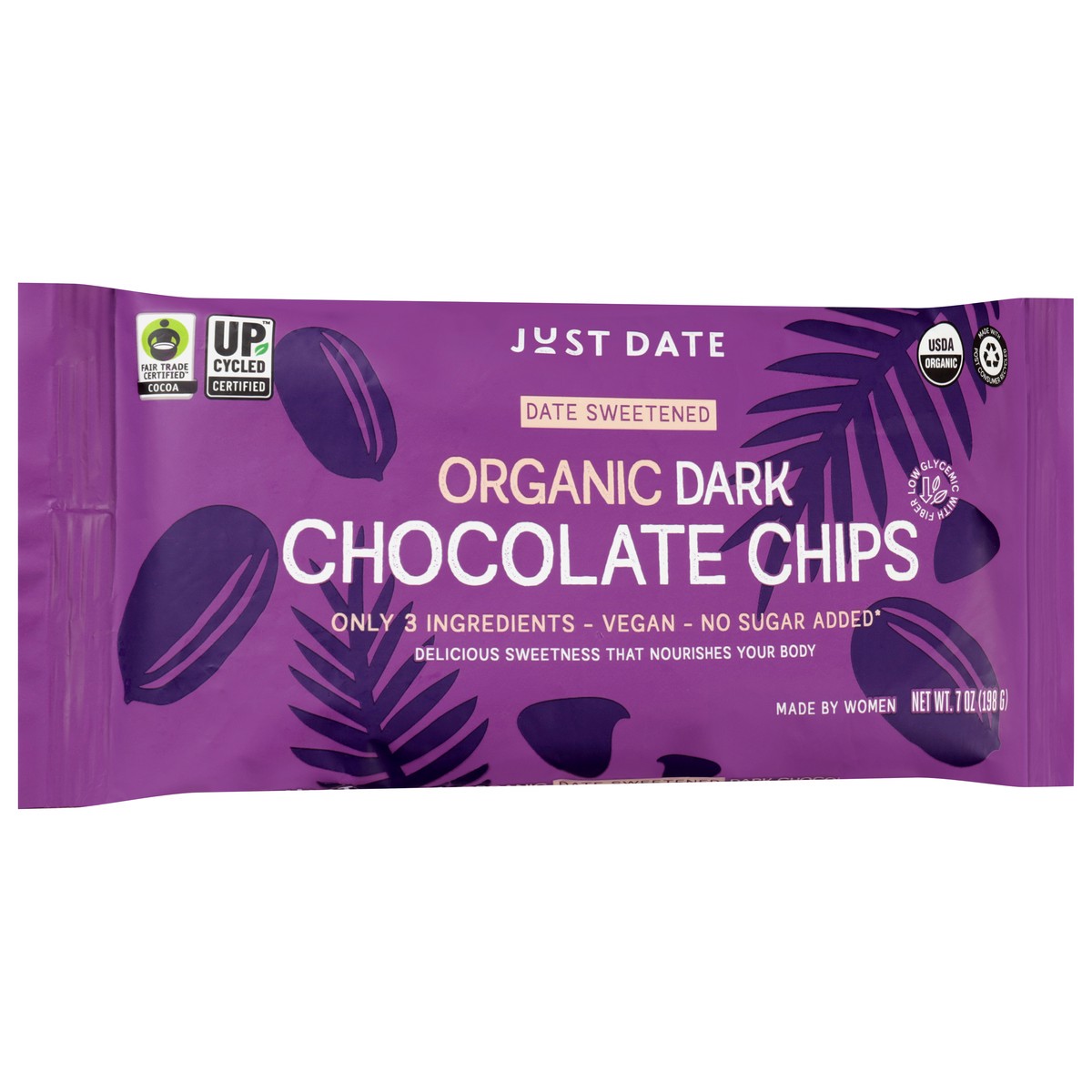 slide 6 of 14, Just Date Organic Dark Chocolate Chips 7 oz, 7 oz