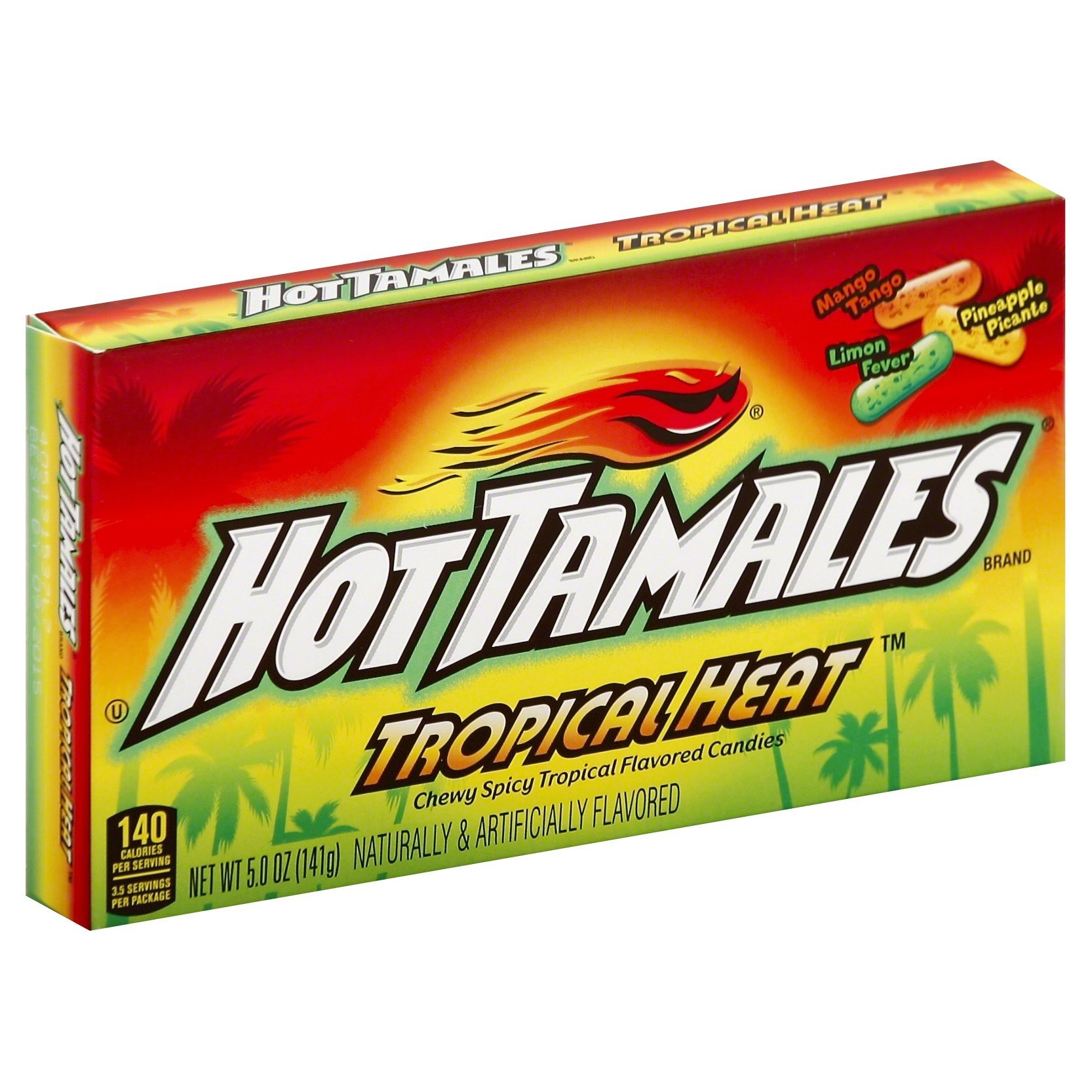 slide 1 of 1, Hot Tamales Tropical Heat Chewy Spicy Tropical Flavored Candies, 5 oz