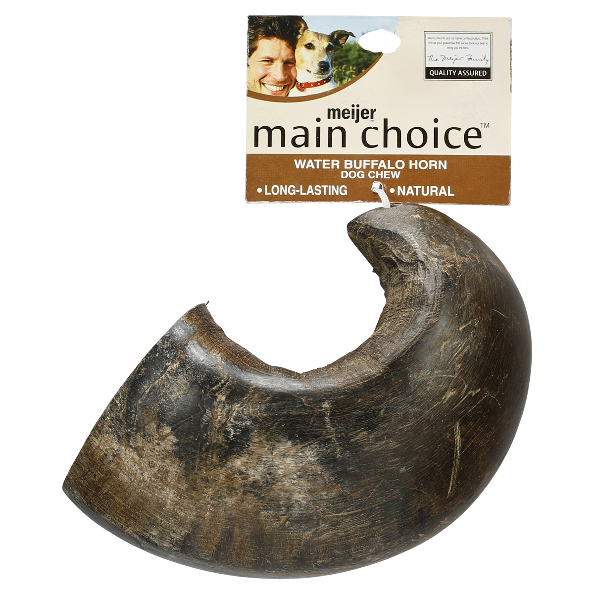 slide 1 of 5, Meijer Large Buffalo Horn Dog Chew, 1 ct