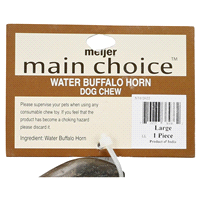 slide 3 of 5, Meijer Large Buffalo Horn Dog Chew, 1 ct