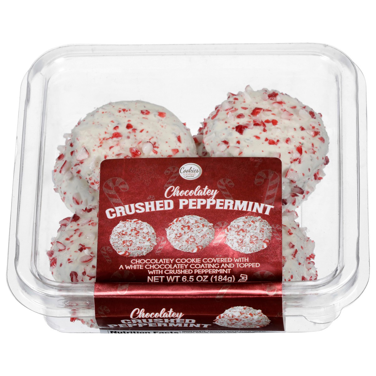 slide 4 of 4, Cookies United Crushed Peppermint Chocolatey Cookie 6.5 oz, 65 oz