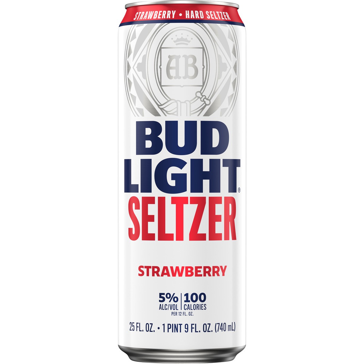 slide 5 of 7, Bud Light Seltzer Strawberry, 5% ABV, 25 oz