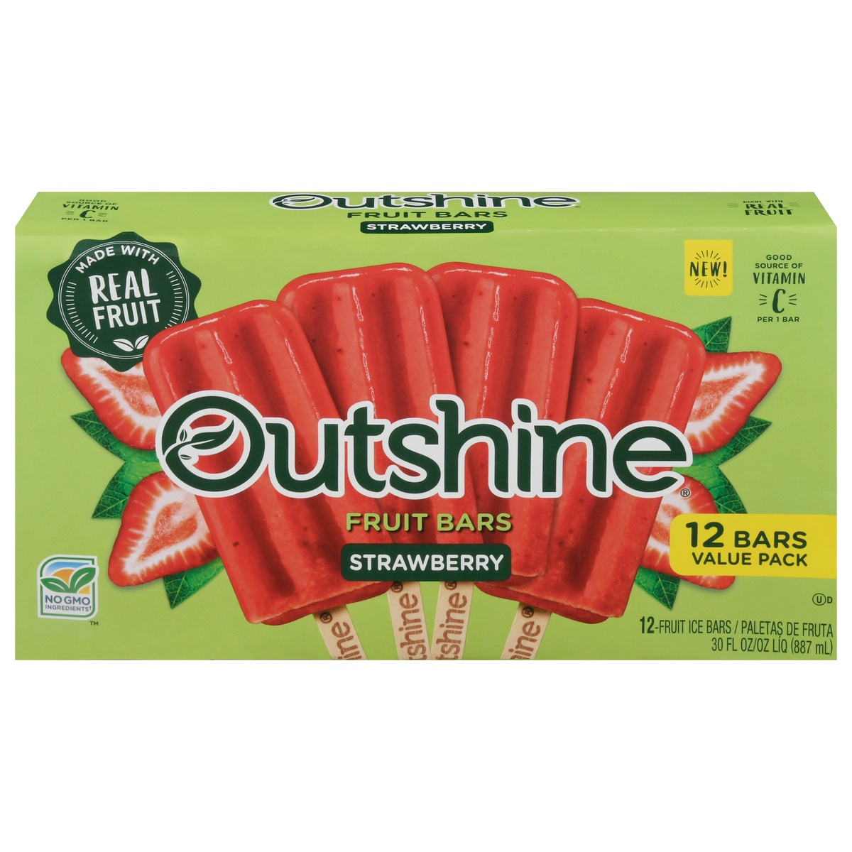 slide 1 of 1, Outshine Strawberry Fruit Bars, 30 fl oz