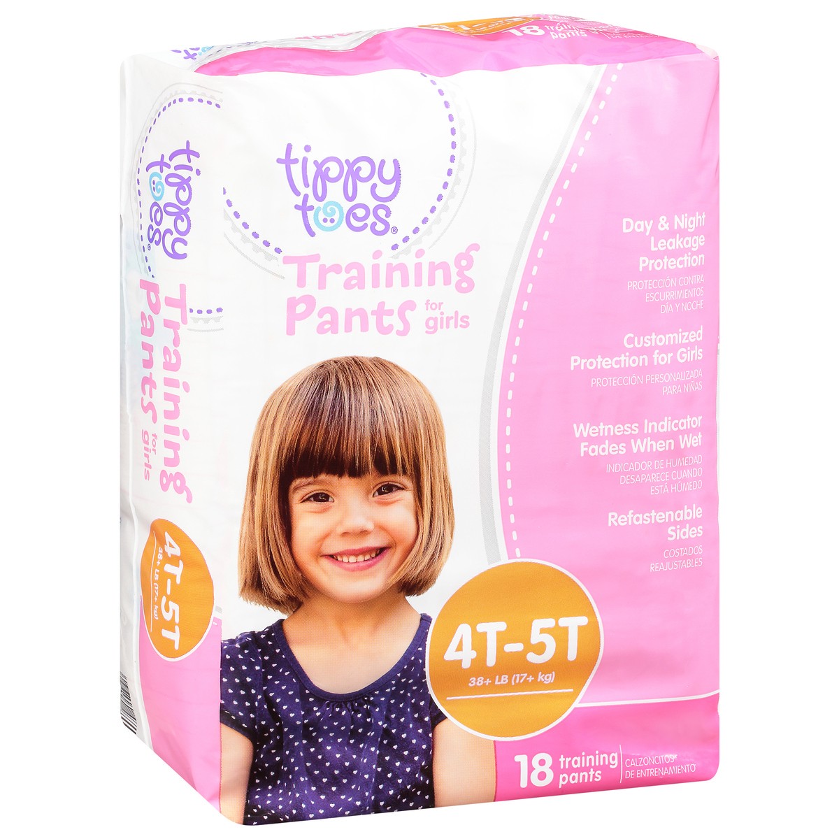 slide 4 of 9, Tippy Toes Training Pants for Girls 18 Each, 18 ct