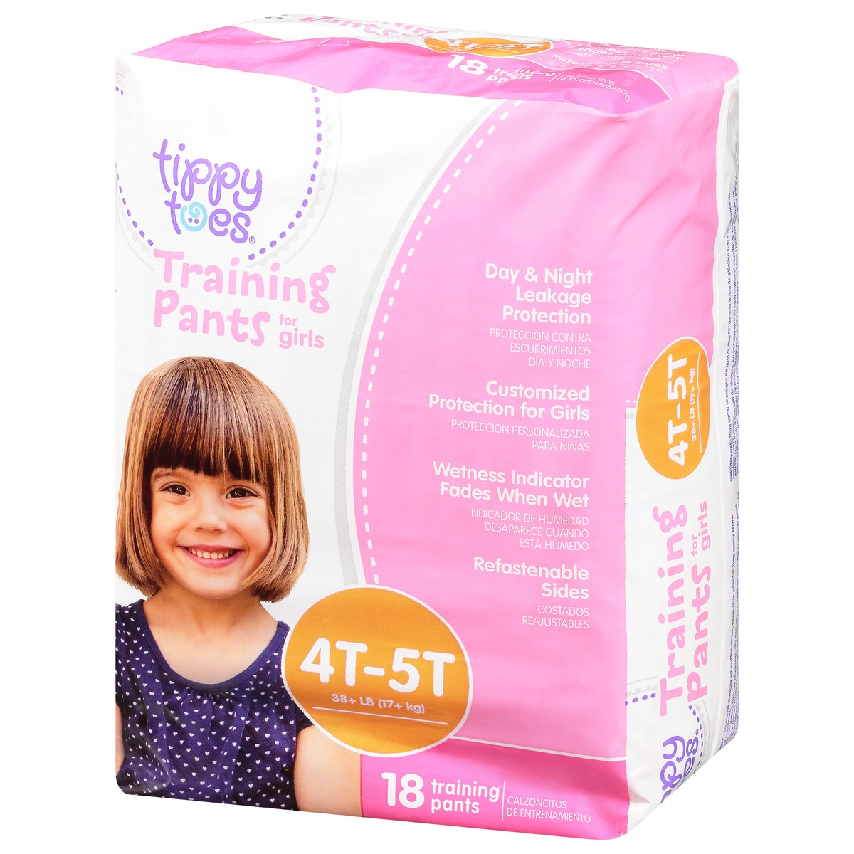 slide 9 of 9, Tippy Toes Training Pants for Girls 18 Each, 18 ct