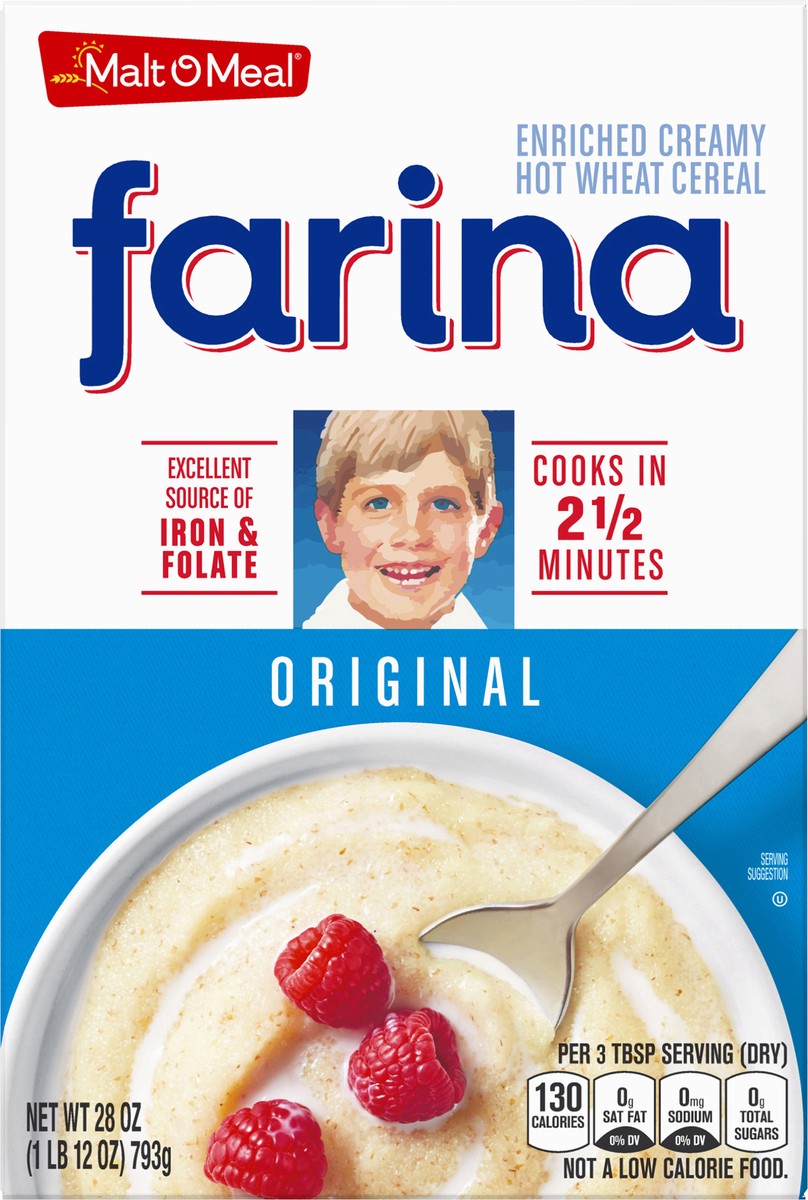 slide 4 of 12, Malt-O-Meal Farina, Original Farina Breakfast Cereal, Quick Cooking, 28 Ounce – 1 count, 28 oz