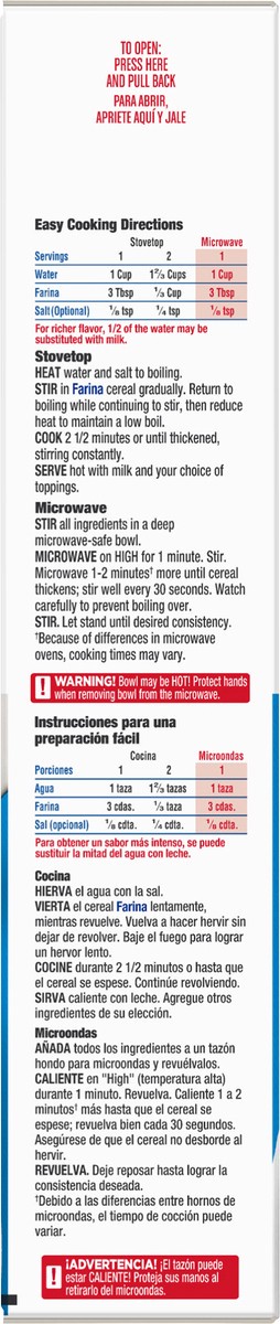 slide 5 of 12, Malt-O-Meal Farina, Original Farina Breakfast Cereal, Quick Cooking, 28 Ounce – 1 count, 28 oz