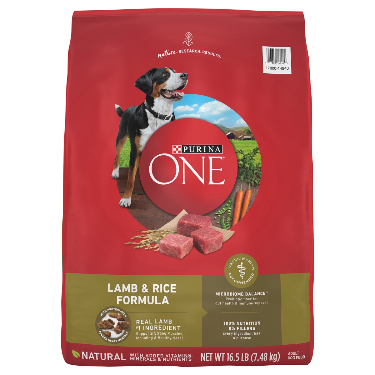 slide 1 of 8, Purina ONE SmartBlend Natural Dry Dog Food with Rice and Lamb - 16.5lbs, 16.5 lb