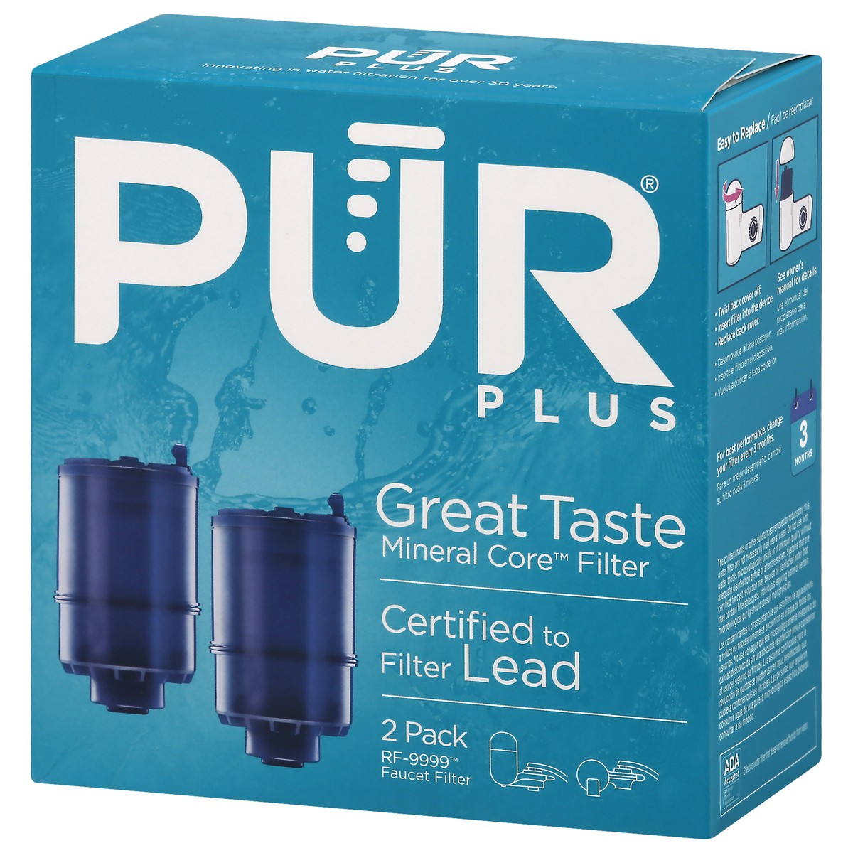 slide 2 of 8, PUR MineralClear Replacement Faucet Filter, 2 ct