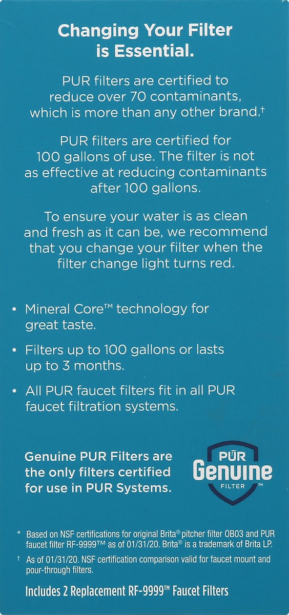 slide 4 of 8, PUR MineralClear Replacement Faucet Filter, 2 ct
