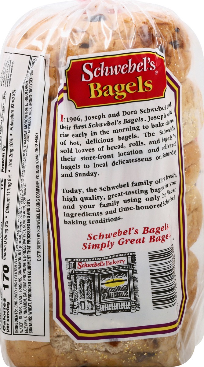 slide 4 of 9, Schwebel's Schwebels Cinnamon Raisin Bagel, 15 oz