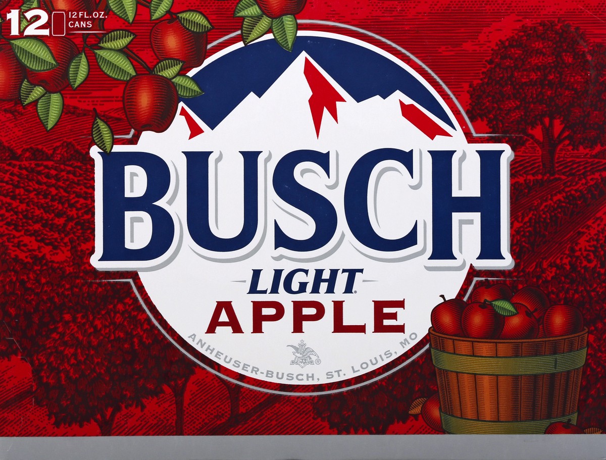 slide 5 of 8, Busch Light Apple American Lager Beer 12 pack, 12 fl oz Cans, 12 ct; 12 fl oz