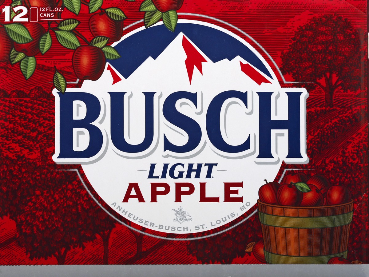 slide 3 of 8, Busch Light Apple American Lager Beer 12 pack, 12 fl oz Cans, 12 ct; 12 fl oz