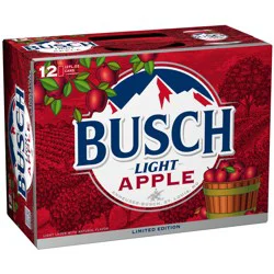 Busch Light Apple American Lager Beer 12 pack, 12 fl oz Cans