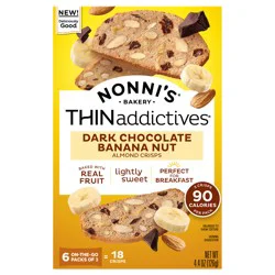 Nonni's THINaddictives Banana Dark Chocolate Almond Crisps, 6 ct, 4.4 oz