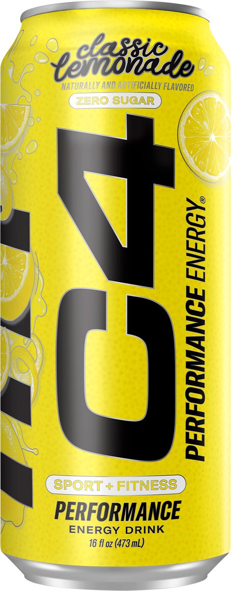 slide 4 of 11, C4 Sport Performance Classic Lemonade Energy Drink, 16 fl oz can, 16 fl oz
