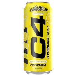 C4 Sport Sport Performance Classic Lemonade Energy Drink, 16 fl oz Can
