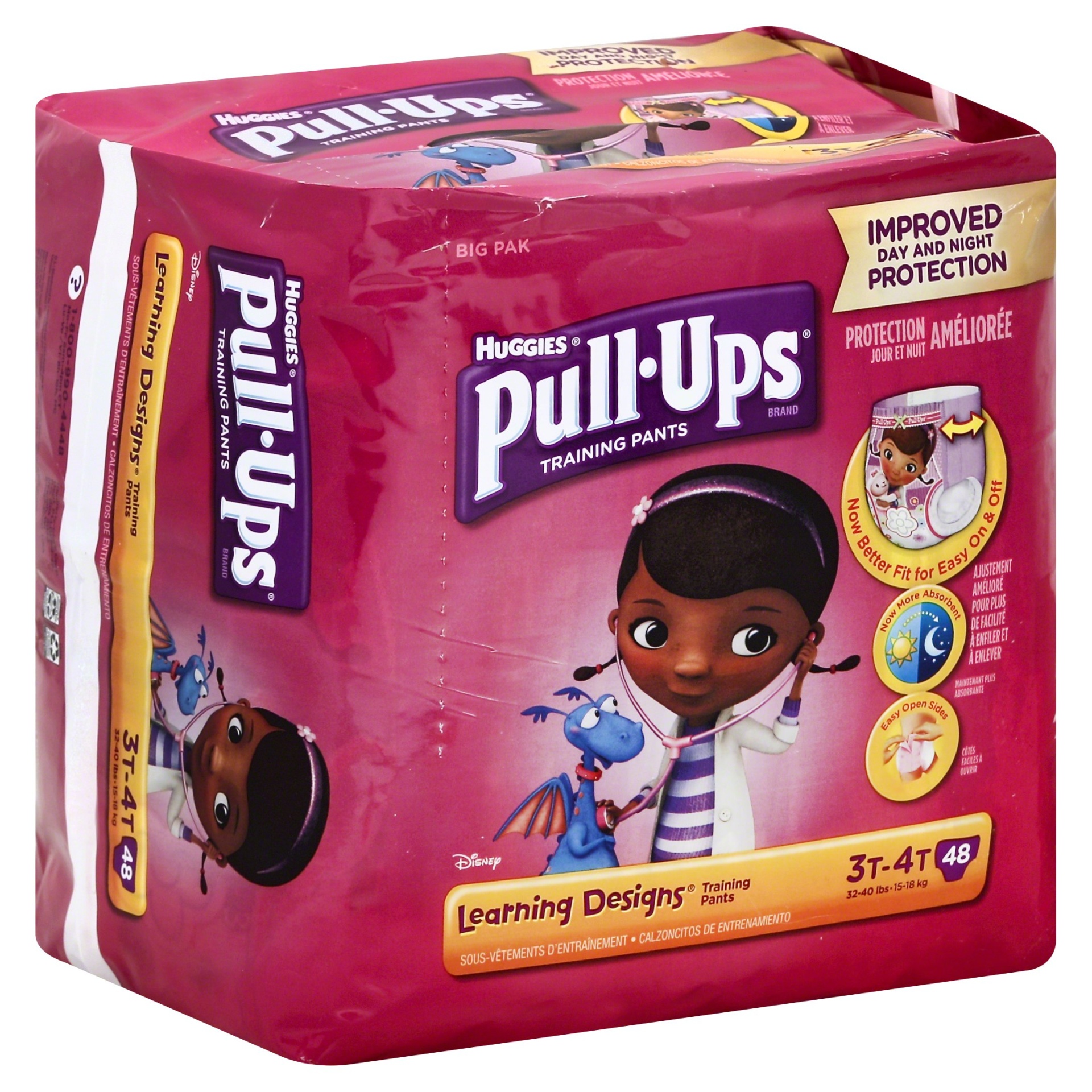 slide 1 of 1, Huggies Pull-Ups Learning Designs Training Pants for Girls 3T-4T, 48 ct