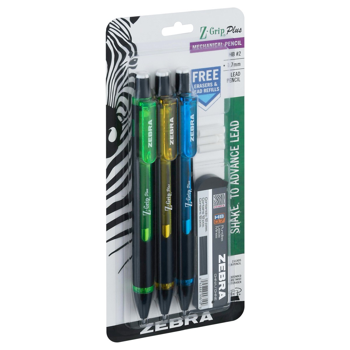 slide 4 of 9, Zebra Z-Grip Plus HB No. 2 (0.7 mm) Lead Mechanical Pencil 3 Pencils 1 ea, 1 ct