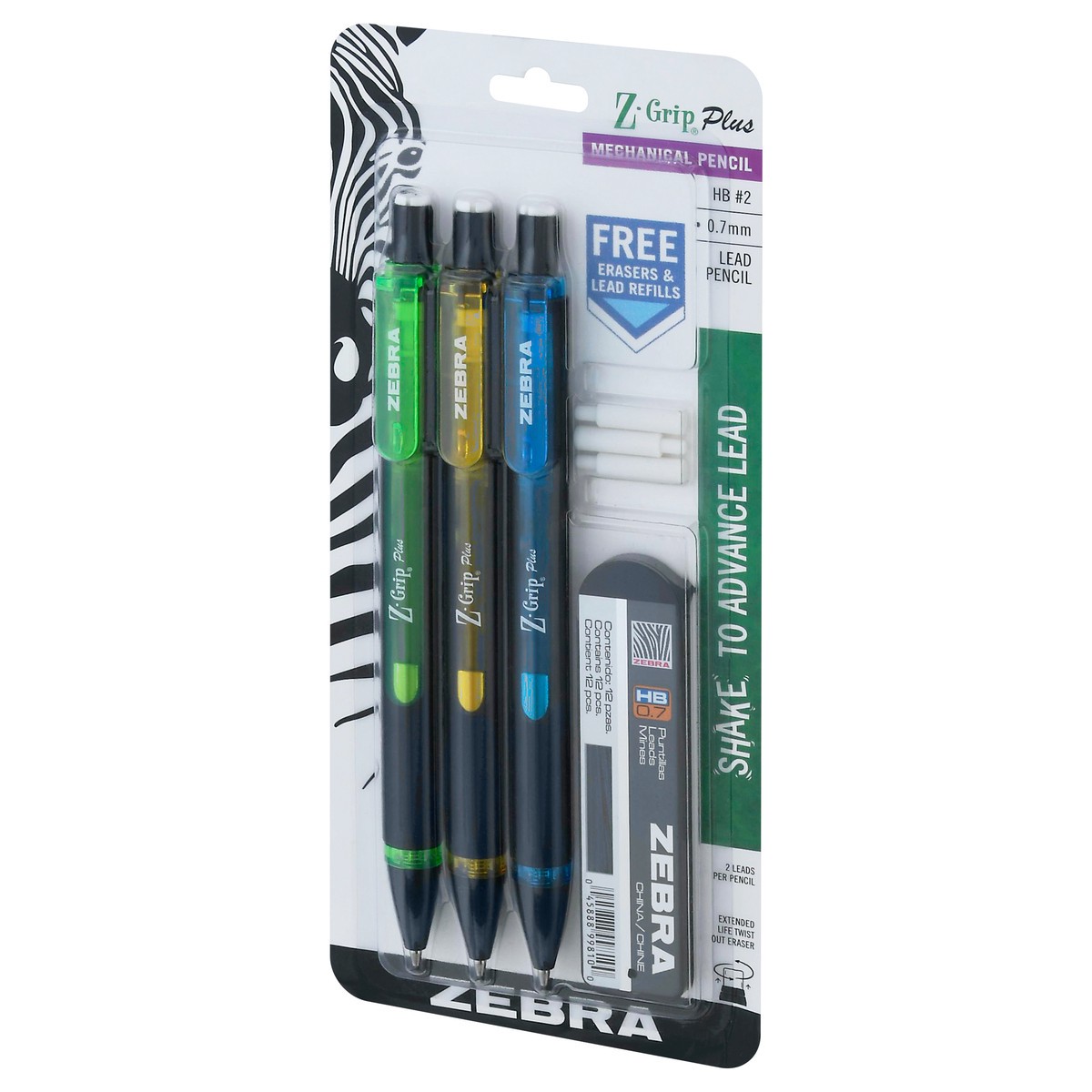 slide 5 of 9, Zebra Z-Grip Plus HB No. 2 (0.7 mm) Lead Mechanical Pencil 3 Pencils 1 ea, 1 ct