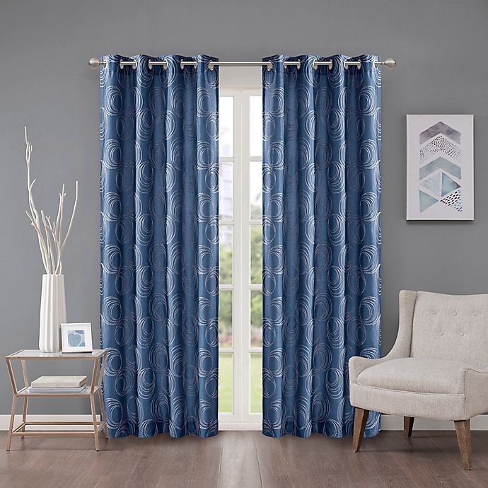 slide 1 of 3, Regency Heights Cosma Grommet Room Darkening Window Curtain Panel - Sapphire, 95 in