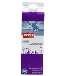 Weis Quality Grade A Fat Free Half and Half