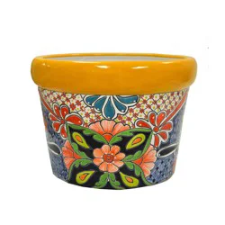 Blue Orange Pottery Small Talavera Queso Planter
