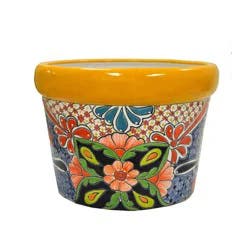 Blue Orange Pottery Small Talavera Queso Planter