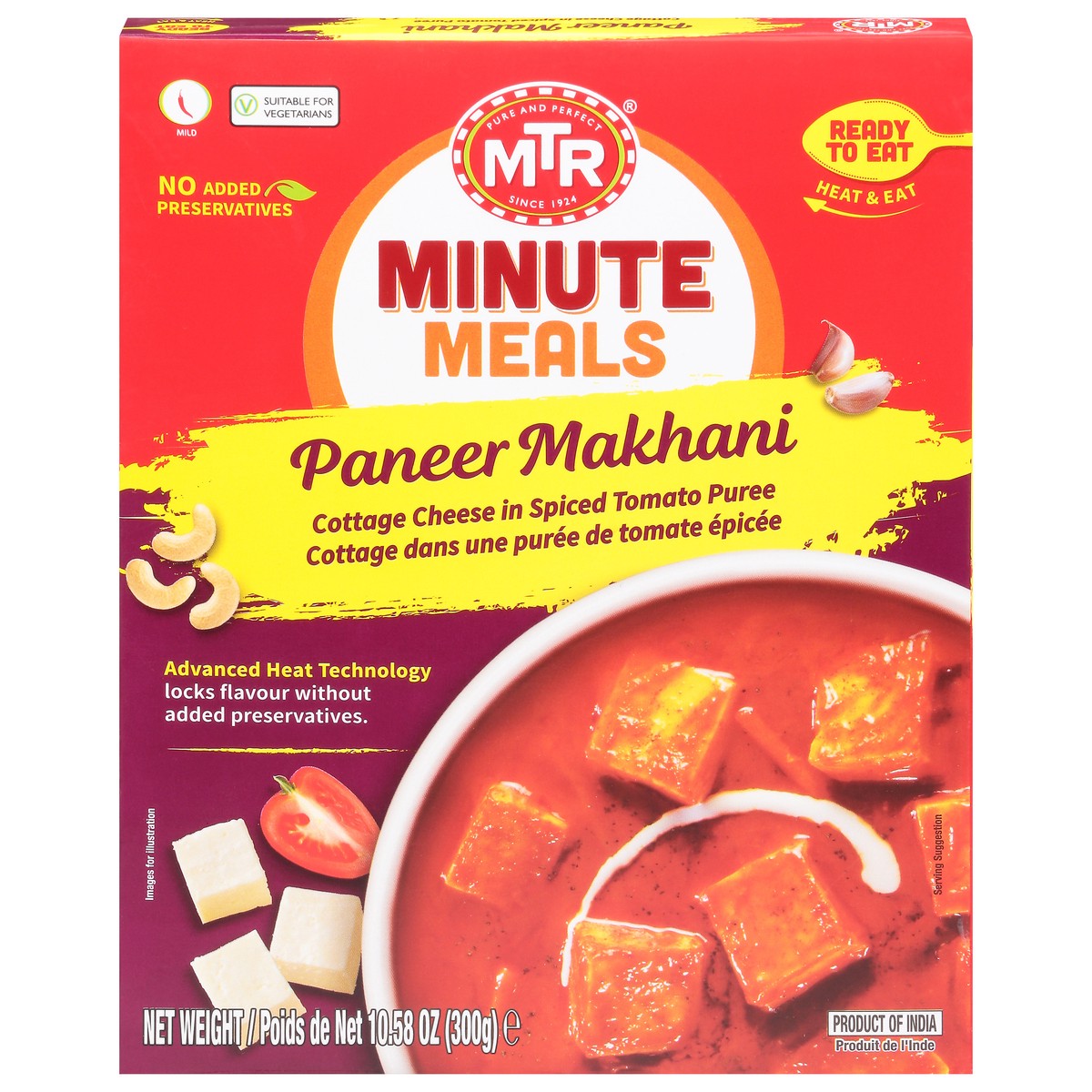 slide 1 of 4, Mtr Minute Meals Paneer Makhani 10.58 oz, 10.58 oz