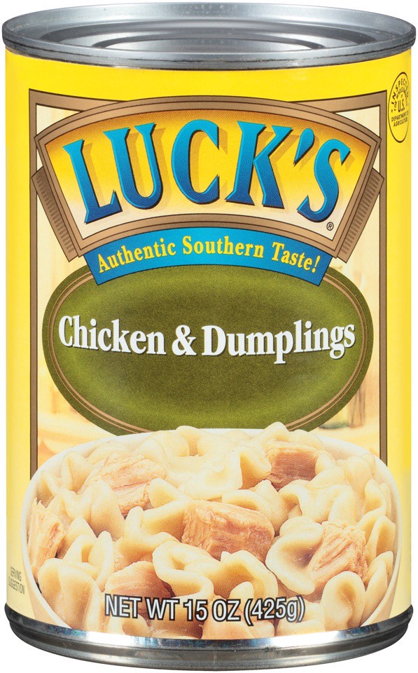 slide 1 of 1, Lucks Chicken & Dumplings - 15 oz, 15 oz