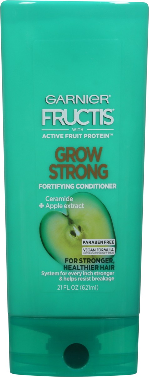 slide 6 of 9, Garnier With Active Fruit Protein Grow Strong Fortifying Conditioner With Apple Extract & Ceramide, 21 oz