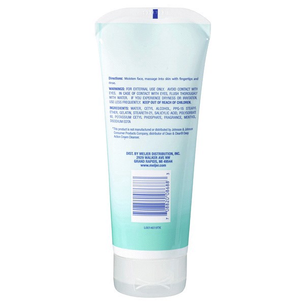 slide 4 of 5, Meijer Deep Clarifying Cream Facial Cleanser, 6.5 oz