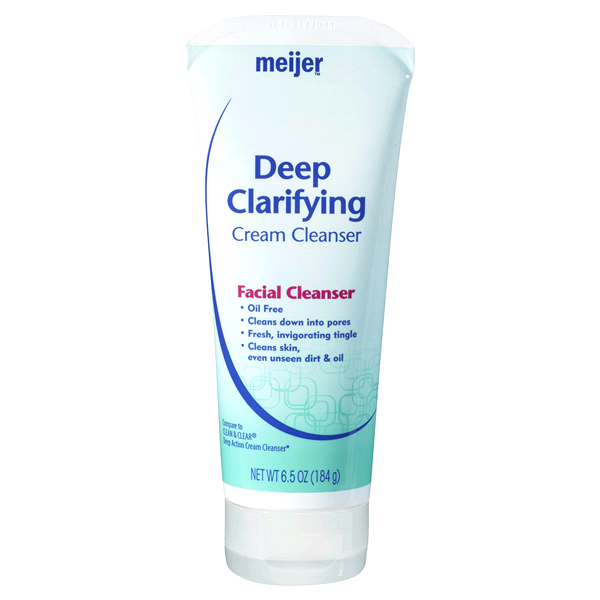 slide 1 of 2, Meijer Deep Clarifying Cream Facial Cleanser, 6.5 oz