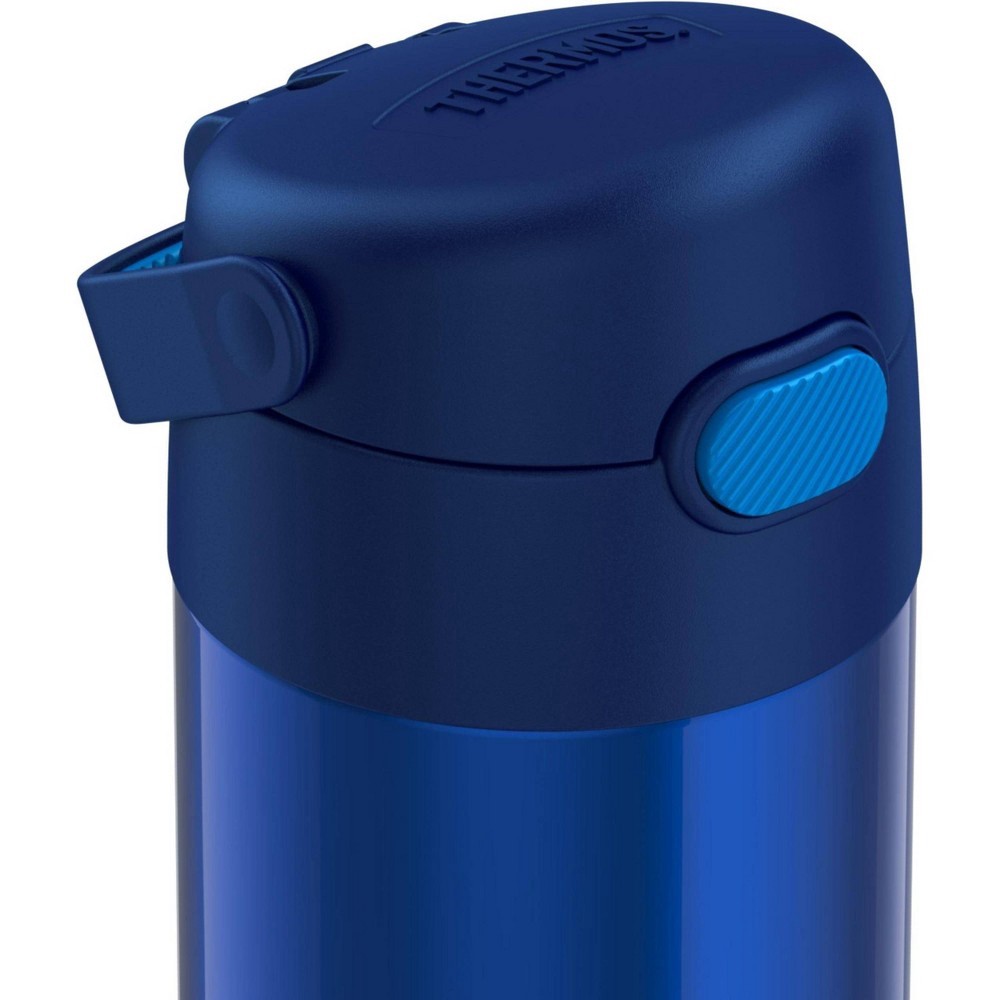 slide 4 of 10, Thermos FUNtainer Stainless Steel Water Bottle with Straw, Navy, 12 oz