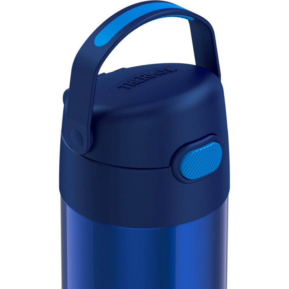 slide 6 of 10, Thermos FUNtainer Stainless Steel Water Bottle with Straw, Navy, 12 oz