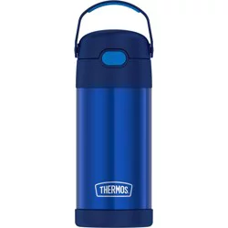 Thermos FUNtainer Stainless Steel Water Bottle with Straw, Navy
