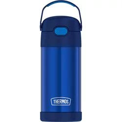 Thermos FUNtainer Stainless Steel Water Bottle with Straw, Navy