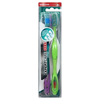 slide 1 of 1, H-E-B Expert Care Vortex Medium Toothbrush Twin Pack, 2 ct