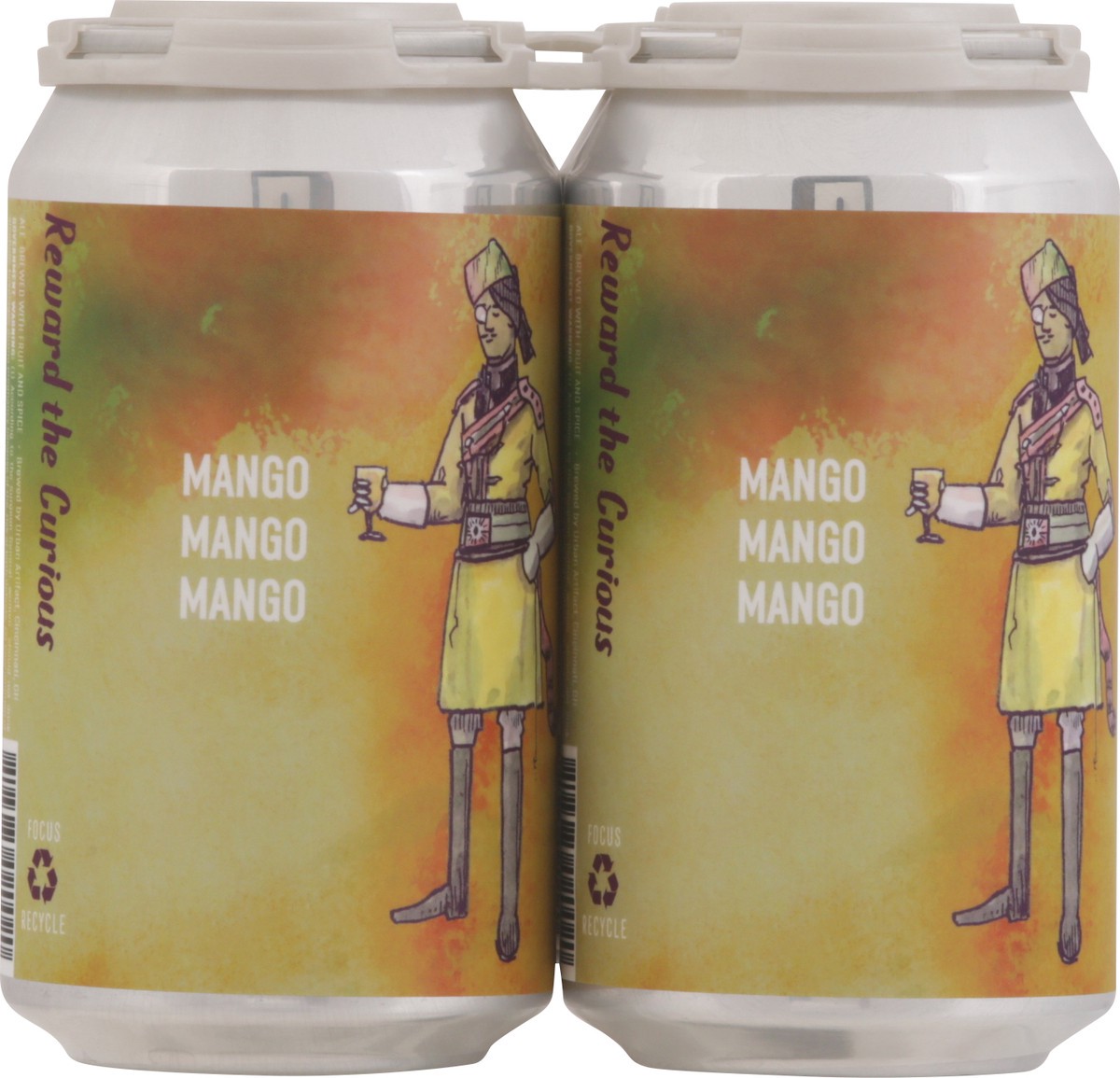 slide 2 of 11, Urban Artifact Monocle Mango Beer 4 - 12 fl oz Cans, 4 ct; 12 oz
